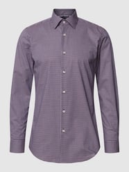 Slim fit zakelijk overhemd met vichy-ruit, model 'Hank-Kent' van BOSS Rood - 35