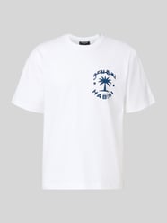Koszulka T-shirt z czystej bawełny, krój regular fit, model 'KARAN' od Strellson - 8