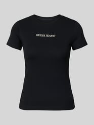 Slim fit T-shirt met labelprint van Guess Jeans - 3