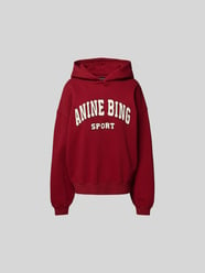 Oversized Hoodie mit Label-Stitching von Anine Bing Rot - 1