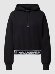 Bluza z kapturem i elastycznym paskiem z logo od Karl Lagerfeld Czarny - 31