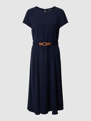 Knielanges Kleid mit Bindegürtel von Lauren Ralph Lauren Blau - 46