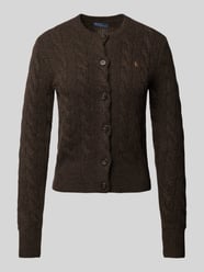 Regular Fit Cardigan mit Zopfmuster Modell 'CASH' von Polo Ralph Lauren Braun - 8