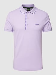 Poloshirt mit Label-Stitching Modell 'PAULE' von BOSS Green Lila - 17