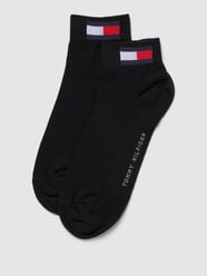 Socken mit Label-Detail im 2er-Pack Modell 'MEN QUARTER 2P FLAG' von Tommy Hilfiger Schwarz - 35