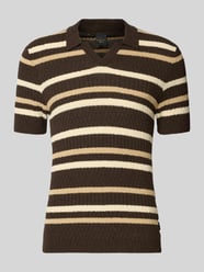 Slim Fit Poloshirt mit V-Ausschnitt von bugatti - 3