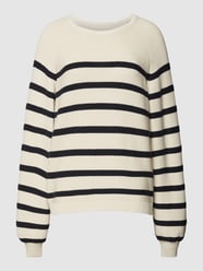 Sweter z dzianiny ze wzorem w paski model ‘Saya’ od Part Two Beżowy - 36