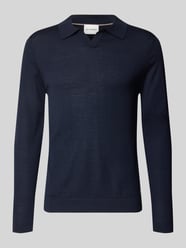 Strickpullover aus Schurwolle mit Polokragen und V-Ausschnitt von ROY ROBSON - 29