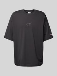 T-shirt met logostitching van CHAMPION Grijs / zwart - 2