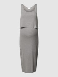 Zwangerschapsjurk in riblook, model 'BRYNNA' van Mamalicious Grijs / zwart - 18