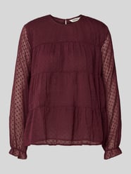 Relaxed fit blouse met lange mouwen en dobbystructuur, model 'ELIZA LIFE' van Only Bordeaux - 9