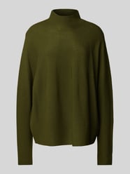 Gebreide pullover van scheerwol met opstaande kraag, model 'LYZA' van Drykorn Groen - 4