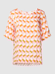 Bluse aus Viskose mit Allover-Muster Modell 'Retro' von Milano Italy Rosa - 45