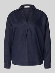 regular fit linnen blouse met V-hals van Christian Berg Woman - 6