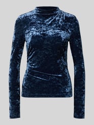 Langarmshirt mit Samtstruktur Mock Neck von Jake*s Collection - 9