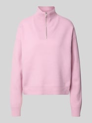 Regular fit pullover met schipperskraag, model 'OREE' van Pieces Fuchsia - 4
