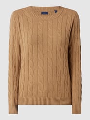 Pullover met kabelmotief  van Gant Bruin - 35