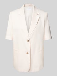 Relaxed fit blazer met linnen van Jake*s Collection Beige - 32