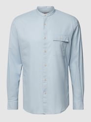 Freizeithemd mit Stehkragen von Pierre Cardin Blau / Türkis - 41