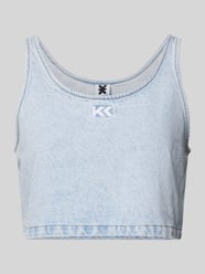 Crop Top in Denim-Optik von Karo Kauer Blau - 31