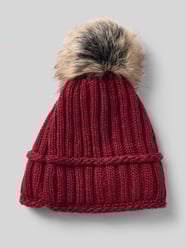 Gebreide muts met wol en pompon van Kurt Beines Bordeaux - 15