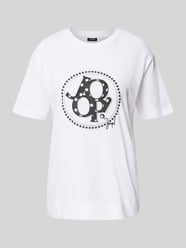 T-shirt z obszyciem z ozdobnych kamieni model ‘Tammi’ od JOOP! - 12