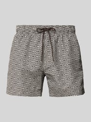 Badehose mit Label-Schriftzug von HUGO Beige - 14