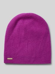 Czapka beanie z detalem z logo od Seeberger Fioletowy - 34