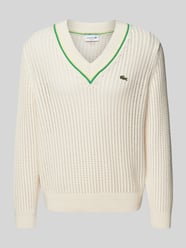 Strickpullover mit V-Ausschnitt von Lacoste - 36