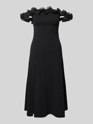 Knielange cocktailjurk met ruches van Lipsy - 36