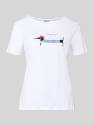 T-shirt z nadrukiem z motywem i okrągłym dekoltem od MORE & MORE - 9