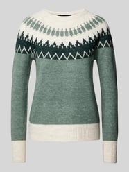 Sweter z norweskim wzorem model ‘SIMONE’ od Vero Moda Zielony - 3