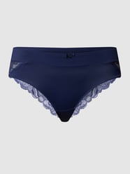 PLUS SIZE slip van microgaren en kant, model 'Valencia' van Blue Label Blauw - 3