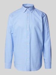 Regular Fit Business-Hemd mit Button-Down-Kragen von Christian Berg Men Blau - 3