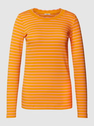 Shirt met lange mouwen met streepmotief van Esprit Oranje - 13