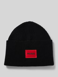 Beanie mit Label-Detail Modell 'Xaff' von HUGO Schwarz - 42