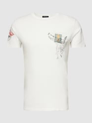 T-shirt van katoen met motiefprint van Replay Wit - 7