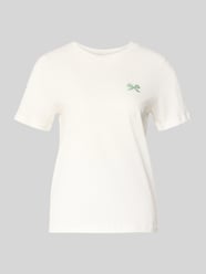 T-shirt z kwiatowym haftem model 'Aminna' od ICHI - 4