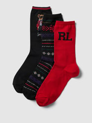 Socken mit Allover-Muster im 3er-Pack von Polo Ralph Lauren Schwarz - 38