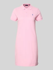 Sukienka mini z wyhaftowanym logo model 'Polo' od Polo Ralph Lauren Fuksjowy - 42