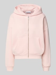 Bluza rozpinana oversized z kapturem od Review Fuksjowy - 17