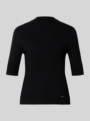 Gebreid shirt van viscosemix met een geribde ronde hals van MORE & MORE - 40