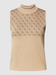 Stricktop mit Stehkragen Modell 'LISE' von Guess Beige - 7