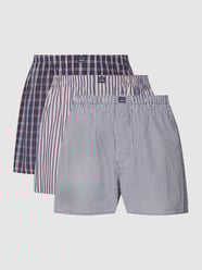 Boxershorts mit Karomuster im 3er-Pack von Christian Berg Men Rot - 20