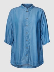 PLUS SIZE jeansblouse van lyocell met knoopsluiting, model 'Vibe' van Fransa Plus Blauw - 12