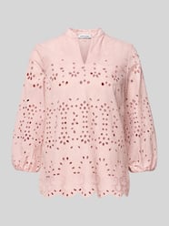 Regular fit Blouse met Ajourwerk van MORE & MORE Fuchsia - 27