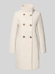 Shaped fit lange wollen jas met dubbele knoopsluiting van s.Oliver BLACK LABEL Beige - 6