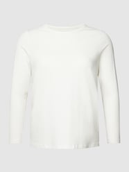 PLUS SIZE shirt met lange mouwen en ronde hals van Tom Tailor Plus Wit - 23