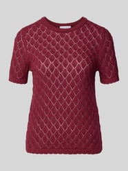 Strickshirt mit Lochstickerei von Jake*s Collection Bordeaux - 47