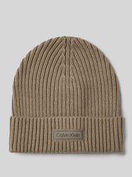Strickmütze mit Kaschmir-Anteil und Label-Patch von CK Calvin Klein - 39